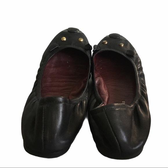 MARC JACOBS Black Leather Cat Ballet Flats 9 - Picture 6 of 13